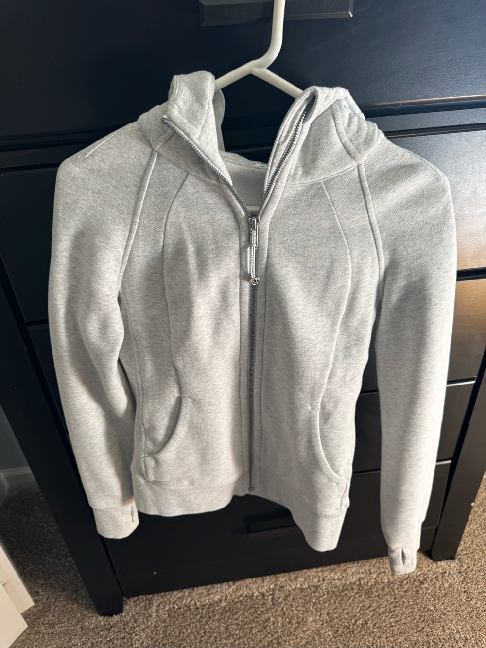 Lululemon light Grey scuba Hoodie Jacket